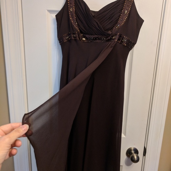 NWOT-JONES NEW YORK FORMAL BROWN DRESS - Picture 6 of 8